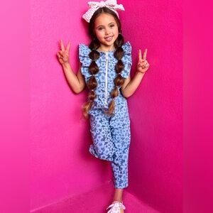 Mia Belle Girls SmileyWorld Radiant Rebel Denim Jumpsuit
